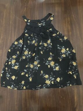 torrid Black Halter Dress with Yellow Floral Print